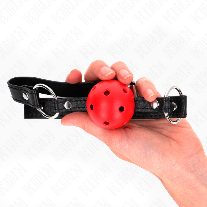 Kink - Palla Cava Dura Rossa 45 Cm Modello Gag 1 635 X 2 Cm - KINK COLLAR & GAG - Ball Gag e Bavagli | erosidea.com