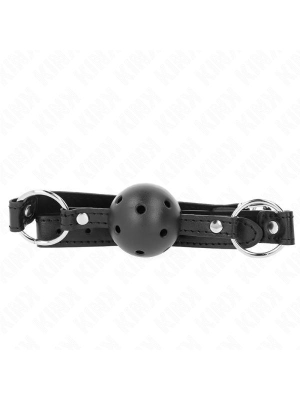 Kink - Sfera Cava Dura Nera 45 Cm Modello Gag 1 635 X 2 Cm - KINK COLLAR & GAG - Ball Gag e Bavagli | erosidea.com