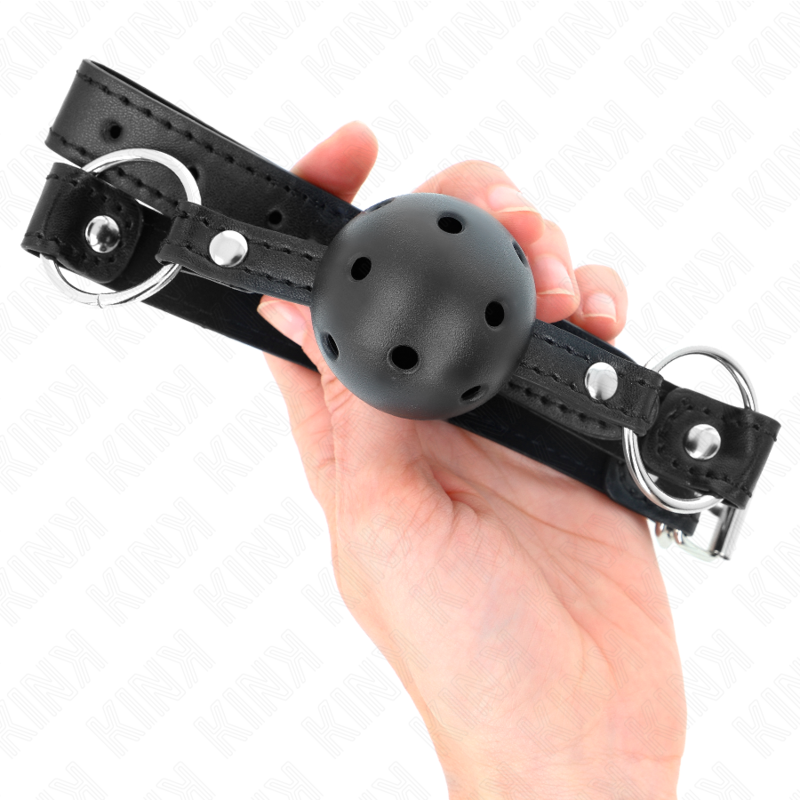 Kink - Sfera Cava Dura Nera 45 Cm Modello Gag 1 635 X 2 Cm - KINK COLLAR & GAG - Ball Gag e Bavagli | erosidea.com