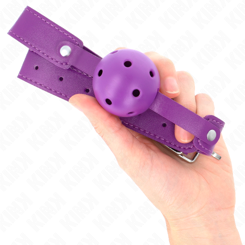 Kink - Palla Traspirante Viola 4.5 Cmgag 65 X 2.5 Cm - KINK COLLAR & GAG - Ball Gag e Bavagli | erosidea.com