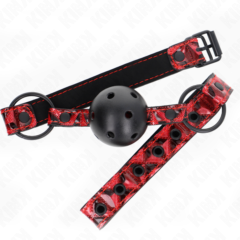 Kink - Palla Con Motivo A Diamanti 4.5 Cm Gag Modello 2 64.5 Cm Regolabile 42-60 Cm - KINK COLLAR & GAG - Ball Gag e Bavagli | erosidea.com
