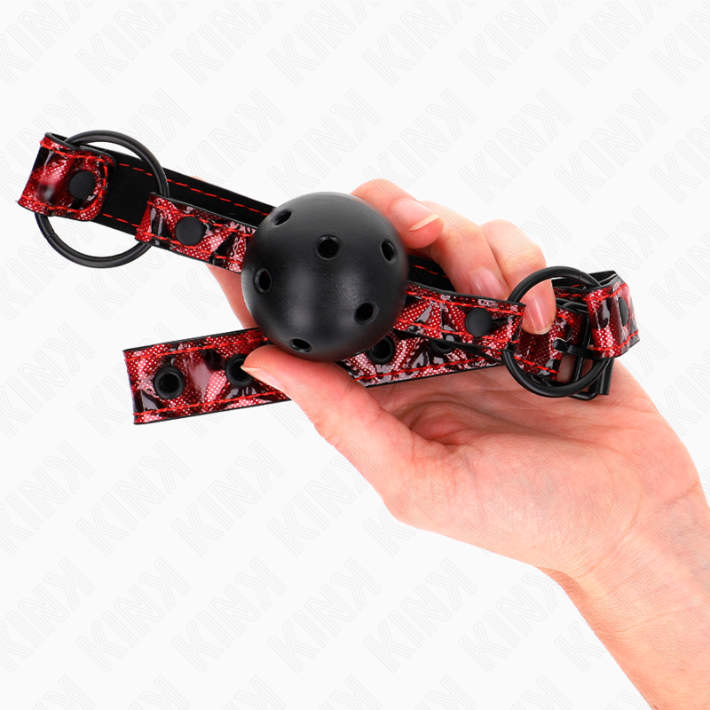 Kink - Palla Con Motivo A Diamanti 4.5 Cm Gag Modello 2 64.5 Cm Regolabile 42-60 Cm - KINK COLLAR & GAG - Ball Gag e Bavagli | erosidea.com