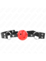 Kink - Palla Traspirante Bavaglio 4 Cm Con Doppio Rivetto Rosso 625 X 25 Cm Regolabile 42-58 Cm - KINK COLLAR & GAG - Ball Gag e Bavagli | erosidea.com