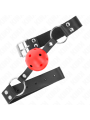 Kink - Palla Traspirante Bavaglio 4 Cm Con Doppio Rivetto Rosso 625 X 25 Cm Regolabile 42-58 Cm - KINK COLLAR & GAG - Ball Gag e Bavagli | erosidea.com