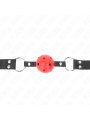 Kink - Palla Traspirante Bavaglio 4 Cm Con Doppio Rivetto Rosso 625 X 25 Cm Regolabile 42-58 Cm - KINK COLLAR & GAG - Ball Gag e Bavagli | erosidea.com