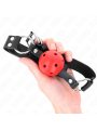 Kink - Palla Traspirante Bavaglio 4 Cm Con Doppio Rivetto Rosso 625 X 25 Cm Regolabile 42-58 Cm - KINK COLLAR & GAG - Ball Gag e Bavagli | erosidea.com