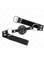 Kink - Bavaglio Sfera Traspirante 4 Cm Con Doppio Rivetto Modello 1 Nero 625 X 25 Cm Regolabile 42-58 Cm - KINK COLLAR & GAG - Ball Gag e Bavagli | erosidea.com