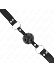 Kink - Bavaglio Sfera Traspirante 4 Cm Con Doppio Rivetto Modello 1 Nero 625 X 25 Cm Regolabile 42-58 Cm - KINK COLLAR & GAG - Ball Gag e Bavagli | erosidea.com