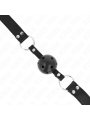 Kink - Bavaglio Sfera Traspirante 4 Cm Con Doppio Rivetto Modello 1 Nero 625 X 25 Cm Regolabile 42-58 Cm - KINK COLLAR & GAG - Ball Gag e Bavagli | erosidea.com