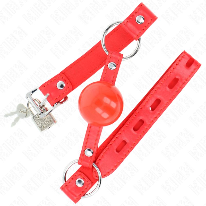 Kink - Balla In Tpe 4 Cm Con Serratura Rojo 60 X 2 Cm - KINK COLLAR & GAG - Bondage | erosidea.com