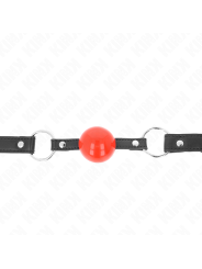 Kink - Ball 4 Cm Gag Con Serratura Sfera Rossa Cinturino Nero 60 X 2 Cm - KINK COLLAR & GAG - Ball Gag e Bavagli | erosidea.com
