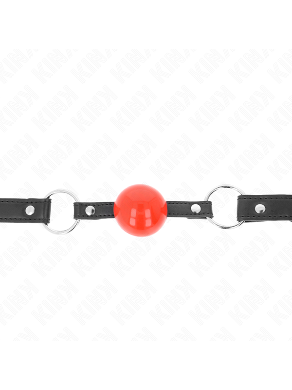 Kink - Ball 4 Cm Gag Con Serratura Sfera Rossa Cinturino Nero 60 X 2 Cm - KINK COLLAR & GAG - Ball Gag e Bavagli | erosidea.com