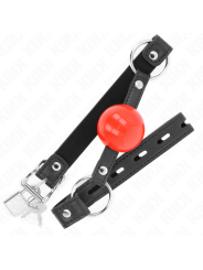 Kink - Ball 4 Cm Gag Con Serratura Sfera Rossa Cinturino Nero 60 X 2 Cm - KINK COLLAR & GAG - Ball Gag e Bavagli | erosidea.com