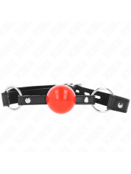 Kink - Ball 4 Cm Gag Con Serratura Sfera Rossa Cinturino Nero 60 X 2 Cm - KINK COLLAR & GAG - Ball Gag e Bavagli | erosidea.com