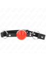 Kink - Ball 4 Cm Gag Con Serratura Sfera Rossa Cinturino Nero 60 X 2 Cm - KINK COLLAR & GAG - Ball Gag e Bavagli | erosidea.com