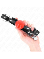 Kink - Ball 4 Cm Gag Con Serratura Sfera Rossa Cinturino Nero 60 X 2 Cm - KINK COLLAR & GAG - Ball Gag e Bavagli | erosidea.com