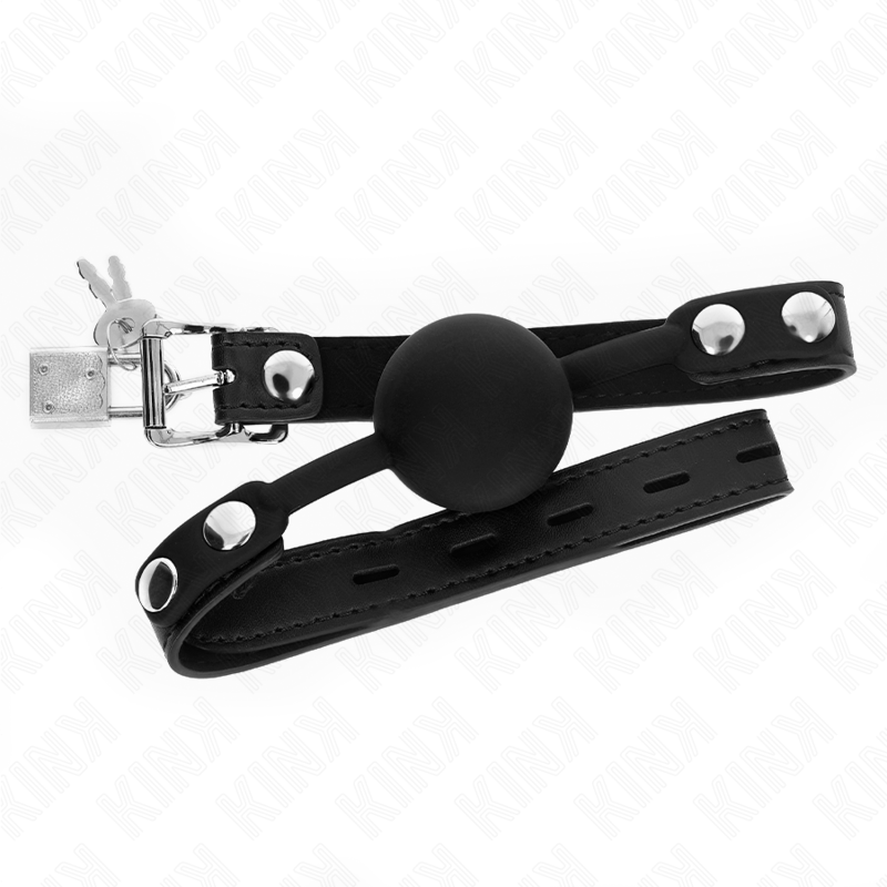 Kink - Modello 1 Palla In Silicone 4 Cm Gag Con Serratura 60 X 2 Cm - KINK COLLAR & GAG - Ball Gag e Bavagli | erosidea.com