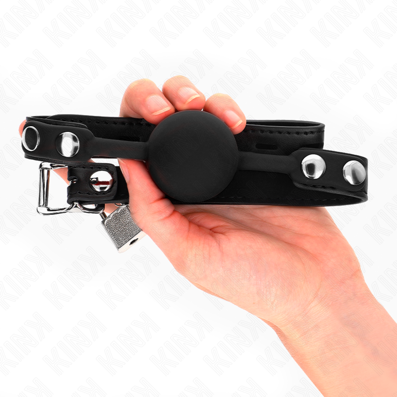 Kink - Modello 1 Palla In Silicone 4 Cm Gag Con Serratura 60 X 2 Cm - KINK COLLAR & GAG - Ball Gag e Bavagli | erosidea.com