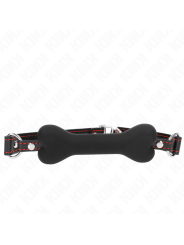 Kink - Osso Nero 12 Cm Bavaglio 63 X 2 Cm - KINK COLLAR & GAG - Ball Gag e Bavagli | erosidea.com