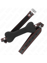 Kink - Osso Nero 12 Cm Bavaglio 63 X 2 Cm - KINK COLLAR & GAG - Ball Gag e Bavagli | erosidea.com
