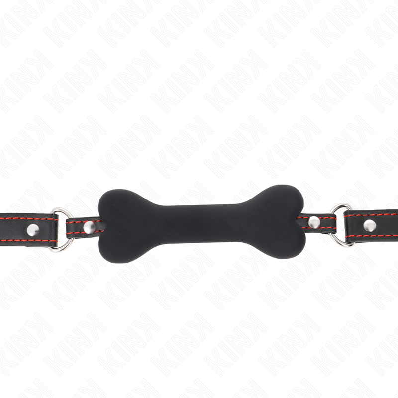 Kink - Osso Nero 12 Cm Bavaglio 63 X 2 Cm - KINK COLLAR & GAG - Ball Gag e Bavagli | erosidea.com