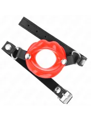 Kink - Bavaglio Lip 8 Cm Con Cinturino In Similpelle Rosso 63 X 2 Cm Regolabile 39-58 Cm - KINK COLLAR & GAG - Ball Gag e Bavagli | erosidea.com