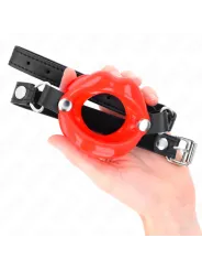 Kink - Bavaglio Lip 8 Cm Con Cinturino In Similpelle Rosso 63 X 2 Cm Regolabile 39-58 Cm - KINK COLLAR & GAG - Ball Gag e Bavagli | erosidea.com