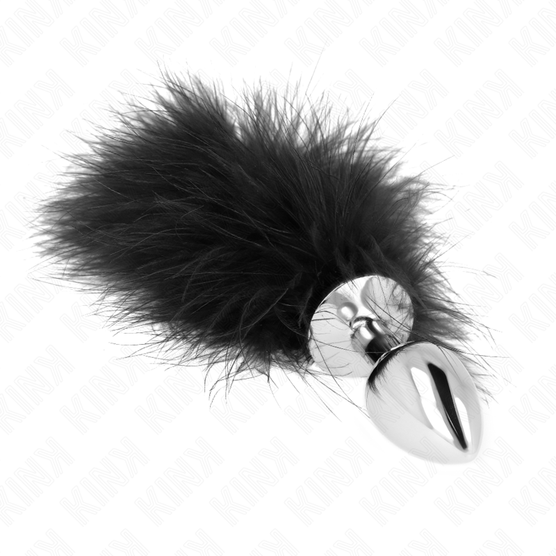 Kink - Plug Anale In Acciaio Inossidabile 11 X 7 Cm Con Piuma 11 Cm - KINK PLEASURE PLUGS - Plug e Catene Anali | erosidea.com