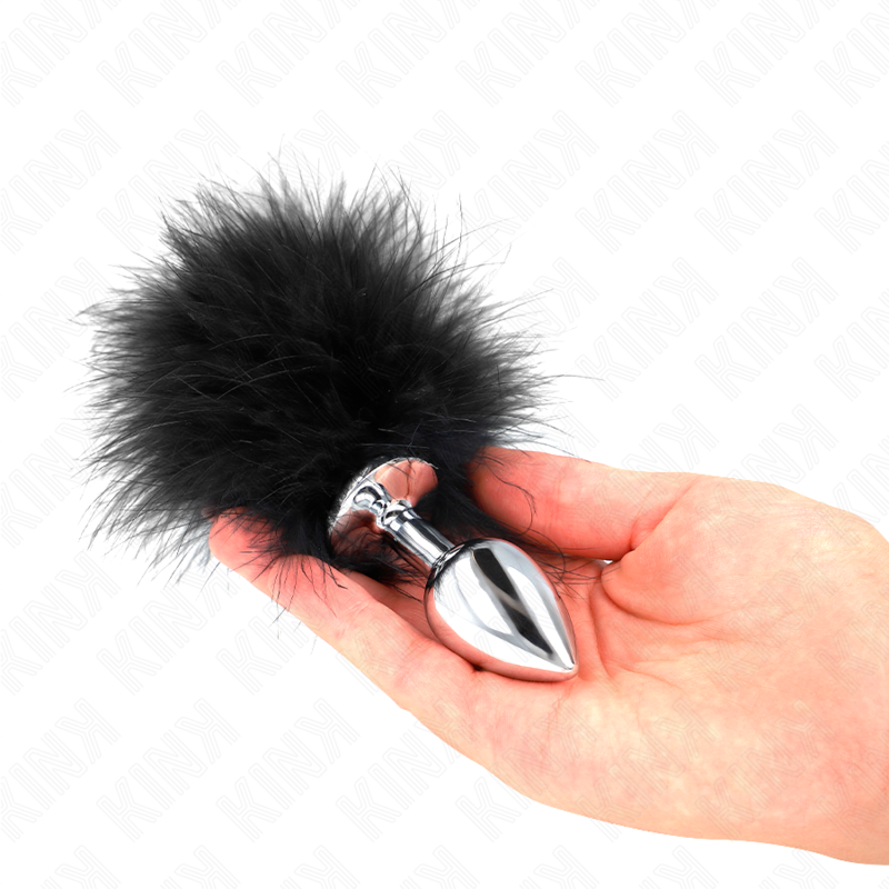 Kink - Plug Anale In Acciaio Inossidabile 11 X 7 Cm Con Piuma 11 Cm - KINK PLEASURE PLUGS - Plug e Catene Anali | erosidea.com
