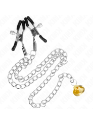Kink - Pinze Per Capezzoli A Catena Con Pendente In Corno 30 Cm - KINK NIPPLE GRIP - Pinzette Capezzoli | erosidea.com