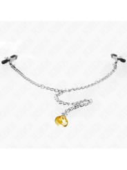 Kink - Pinze Per Capezzoli A Catena Con Pendente In Corno 30 Cm - KINK NIPPLE GRIP - Pinzette Capezzoli | erosidea.com