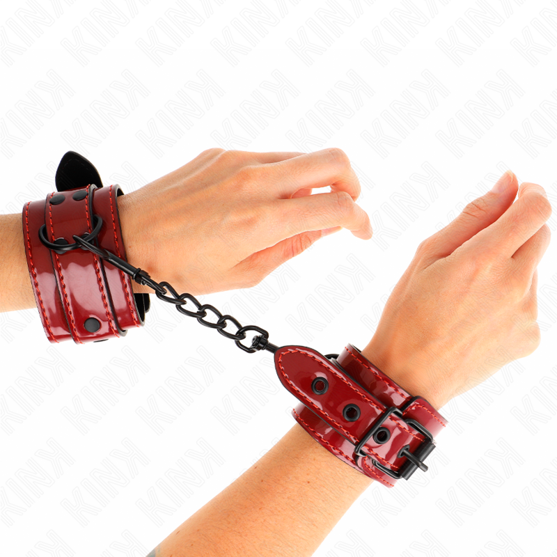 Kink - Polsini Da Polso Rosso Scuro 23 X 5 Cm - KINK WRIST RESTRAINT - Manette e Polsini | erosidea.com