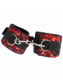 Kink - Polso Corto In Pizzo Di Velluto E Fascia In Nylon Rosso / Nero 23 X 65 Cm - KINK WRIST RESTRAINT - Manette e Polsini | erosidea.com