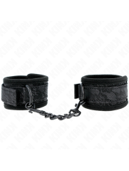 Kink - Polsi Ricoperti Di Pizzo Scuro In Neoprene Regolabile Nero 20-29 Cm X 5 Cm - KINK WRIST RESTRAINT - Manette e Polsini | erosidea.com