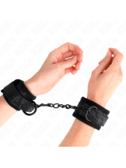 Kink - Polsi Ricoperti Di Pizzo Scuro In Neoprene Regolabile Nero 20-29 Cm X 5 Cm - KINK WRIST RESTRAINT - Manette e Polsini | erosidea.com