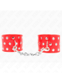 Kink - Resistenza Da Polso Con Chiusura A Scatto Completa Di Rivetti Rosso Regolabile 19-24 Cm X 55 Cm - KINK WRIST RESTRAINT - Manette e Polsini | erosidea.com