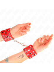 Kink - Resistenza Da Polso Con Chiusura A Scatto Completa Di Rivetti Rosso Regolabile 19-24 Cm X 55 Cm - KINK WRIST RESTRAINT - Manette e Polsini | erosidea.com