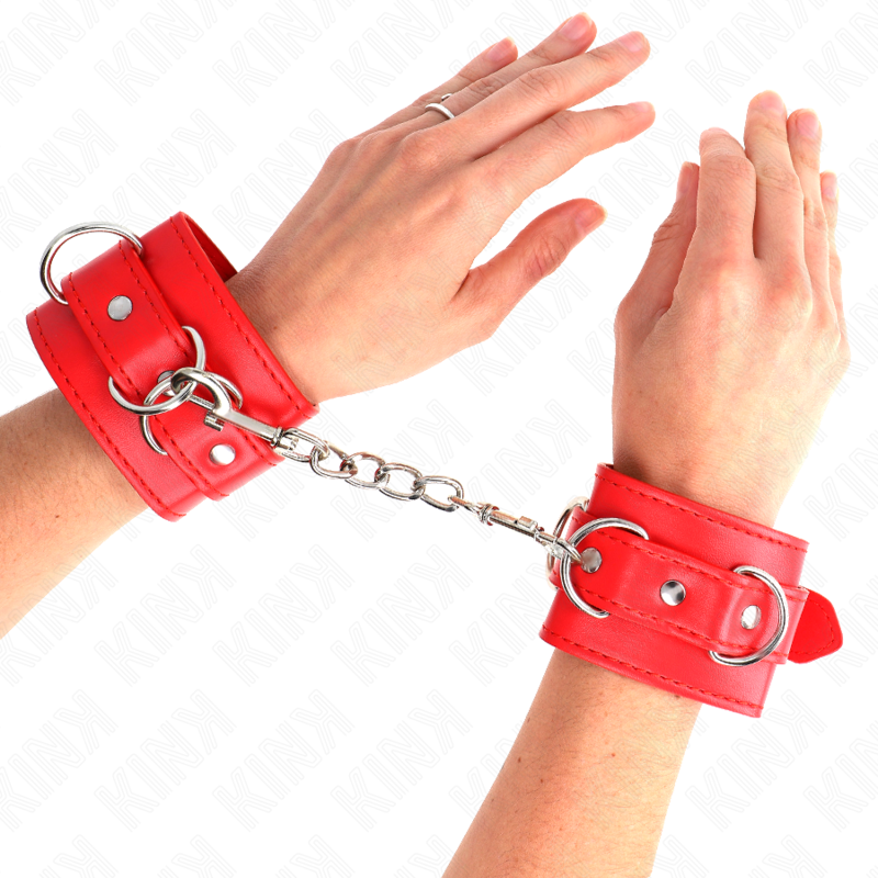 Kink - Resistenza Da Polso Con 3 Anelli A D Regolabile Rosso 175-25 Cm X 6 Cm - KINK WRIST RESTRAINT - Manette e Polsini | erosidea.com
