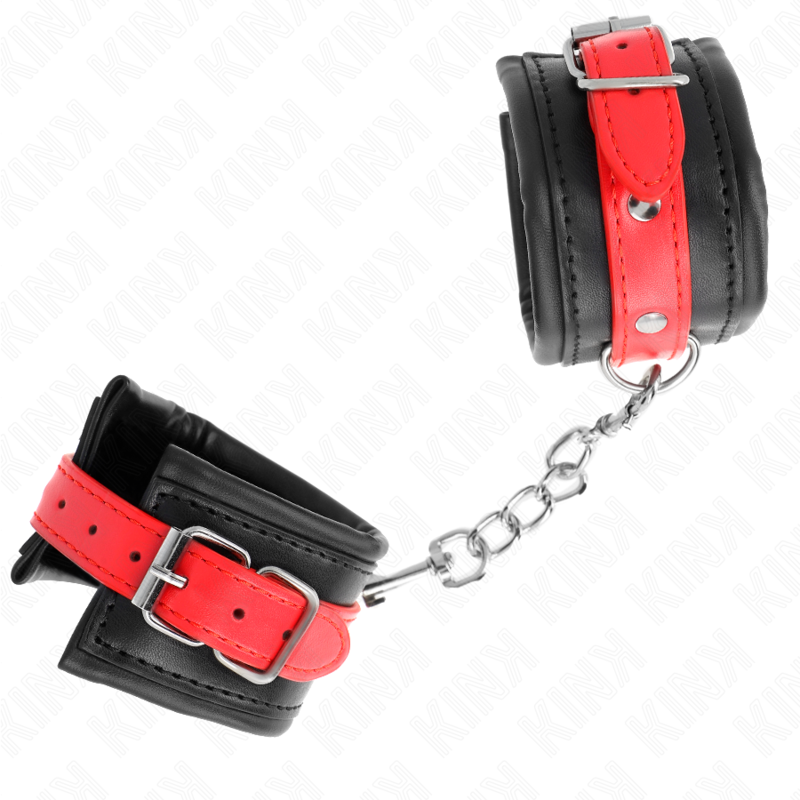 Kink - Resistenza Da Polso Nera Con Cintura Rossa Regolabile 17-28 Cm X 6 Cm - KINK WRIST RESTRAINT - Manette e Polsini | erosidea.com