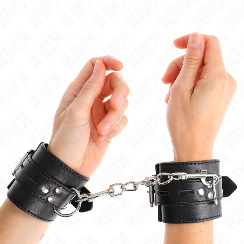 Kink - Resistenza Da Polso Nera Con Cintura Nera Regolabile 17-28 Cm X 6 Cm - KINK WRIST RESTRAINT - Manette e Polsini | erosidea.com