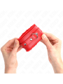 Kink - Poggipolsi Premium Imbottiti In Pelliccia Rossi Con Cintura Rossa Regolabile 17-29 Cm X 6 Cm - KINK WRIST RESTRAINT - Manette e Polsini | erosidea.com
