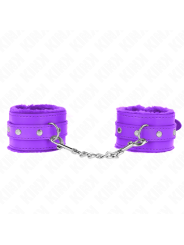 Kink - Poggipolsi Premium Imbottiti In Pelliccia Viola Con Cintura Viola Regolabile 17-29 Cm X 6 Cm - KINK WRIST RESTRAINT - Manette e Polsini | erosidea.com