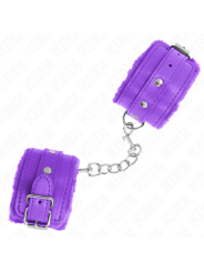 Kink - Poggipolsi Premium Imbottiti In Pelliccia Viola Con Cintura Viola Regolabile 17-29 Cm X 6 Cm - KINK WRIST RESTRAINT - Manette e Polsini | erosidea.com