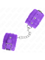 Kink - Poggipolsi Premium Imbottiti In Pelliccia Viola Con Cintura Viola Regolabile 17-29 Cm X 6 Cm - KINK WRIST RESTRAINT - Manette e Polsini | erosidea.com