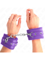 Kink - Poggipolsi Premium Imbottiti In Pelliccia Viola Con Cintura Viola Regolabile 17-29 Cm X 6 Cm - KINK WRIST RESTRAINT - Manette e Polsini | erosidea.com