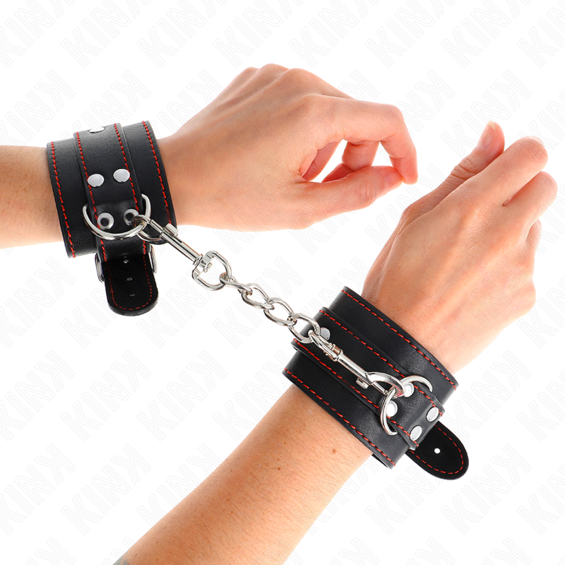 Kink - Resistenza Da Polso Nera Con Fodera Rossa Regolabile 20-28 Cm X 55 Cm - KINK WRIST RESTRAINT - Manette e Polsini | erosidea.com