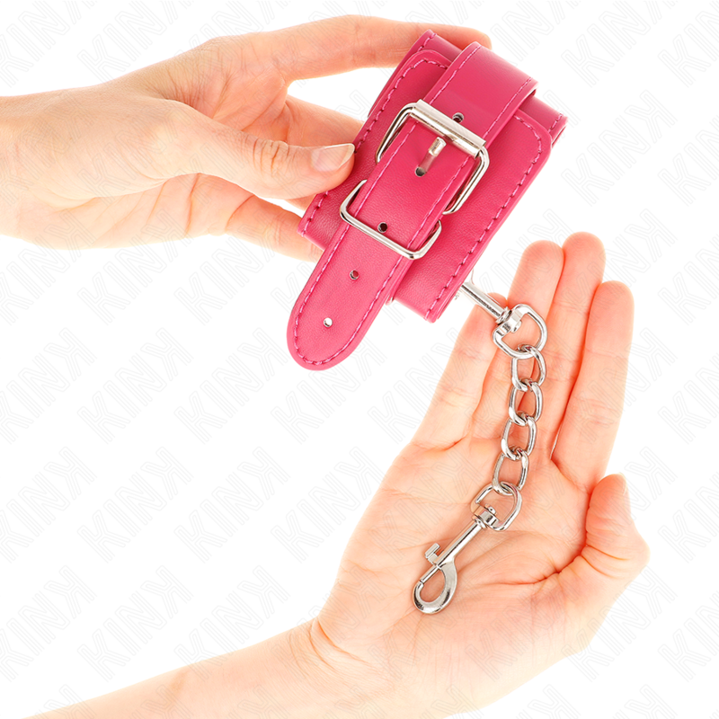 Kink - Tenuta Da Polso Rosa Lampone Con Fodera Rosa Lampone Regolabile 20-28 Cm X 55 Cm - KINK WRIST RESTRAINT - Manette e Polsini | erosidea.com