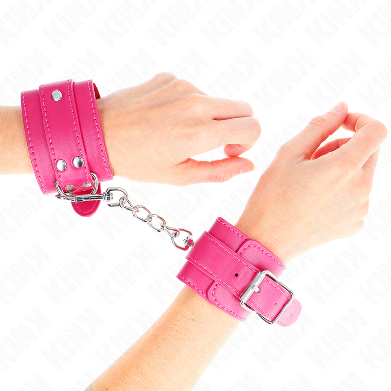 Kink - Tenuta Da Polso Rosa Lampone Con Fodera Rosa Lampone Regolabile 20-28 Cm X 55 Cm - KINK WRIST RESTRAINT - Manette e Polsini | erosidea.com