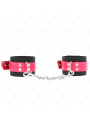 Kink - Resistenza Da Polso In Nylon Nero Con Cintura In Similpelle Rosa Lampone Regolabile 19-29 Cm X 51 Cm - KINK WRIST RESTRAINT - Manette e Polsini | erosidea.com