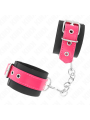 Kink - Resistenza Da Polso In Nylon Nero Con Cintura In Similpelle Rosa Lampone Regolabile 19-29 Cm X 51 Cm - KINK WRIST RESTRAINT - Manette e Polsini | erosidea.com